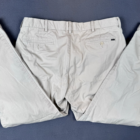 Polo Ralph Lauren Pants Mens 36x30 Beige Classic Flat Stretch Chino Khaki Work - Picture 1 of 14